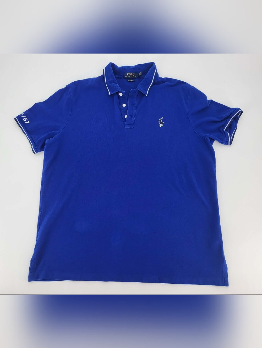 Polo by Ralph Lauren Royal Blue Men's Cotton Polo with Contrast Trim